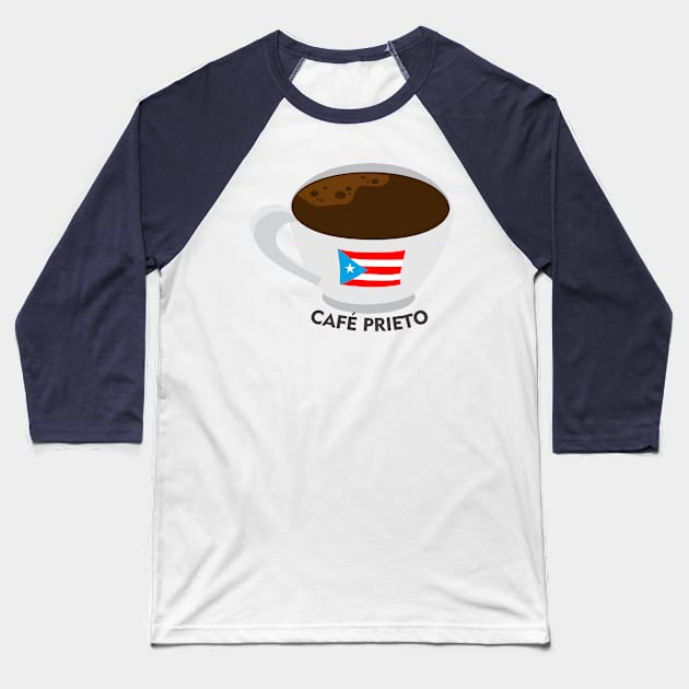 Boricua Cafe Prieto Puerto Rican Coffee Dark Latino Food Baseball T-Shirt by bydarling